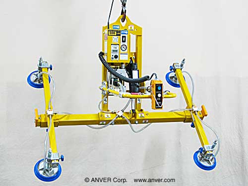 ANVER Four pad Electric Powered Vacuum Lifter with Powered Tilt